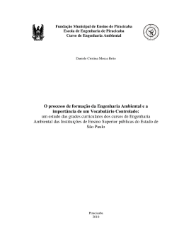 O processo de formação da Engenharia Ambiental e a