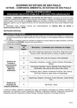 governo do estado de s&atilde;o paulo cetesb &ndash; companhia