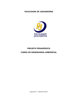 FACULDADE DE JAGUARI&Uacute;NA PROJETO PEDAG&Oacute;GICO