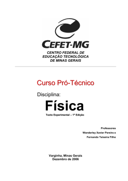 Disciplina: F&iacute;sica - CEFET-MG Campus VIII
