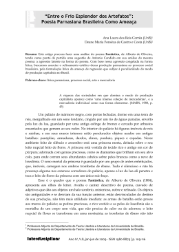 &ldquo;Entre o Frio Esplendor dos Artefatos&rdquo;: Poesia Parnasiana Brasileira