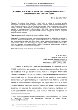 ITINER&Aacute;RIOS DE ANA CRISTINA C&Eacute;SAR Clovis Carvalho