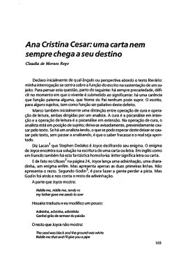 Ana Cristina César: uma carta nem sempre chega a seu destino