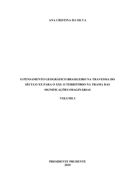 ANA CRISTINA DA SILVA O PENSAMENTO GEOGR&Aacute;FICO