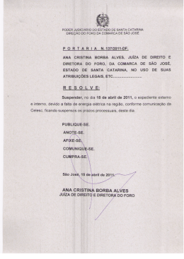ANA cRISTINA BORBA ALVES, .JuizA DE DlREITo E DIRETORA Do