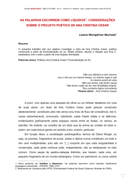 As palavras escorrem como l&iacute;quidos