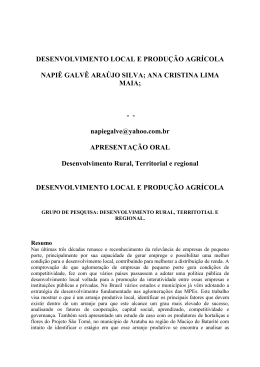 DESENVOLVIMENTO LOCAL E PRODU&Ccedil;&Atilde;O AGR&Iacute;COLA