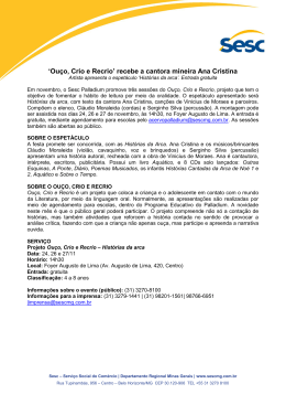 `Ouço, Crio e Recrio` recebe a cantora mineira Ana Cristina