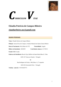 Curriculum Vitae - Universidade Cat&oacute;lica Portuguesa