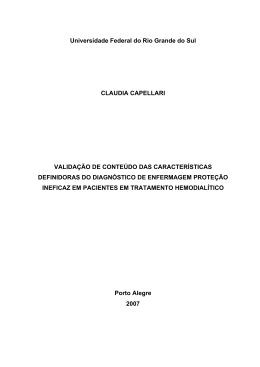 Valida&ccedil;&atilde;o de conte&uacute;do das caracter&iacute;sticas definidoras do
