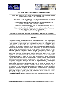 FITOTERAPIA APLICADA A AVICULTURA INDUSTRIAL Ana Fl&aacute;via