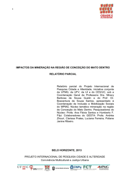 impactos da minera&ccedil;&atilde;o na regi&atilde;o de concei&ccedil;&atilde;o do mato dentro