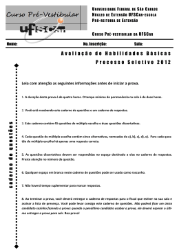 prova - Universidade Federal de S&atilde;o Carlos