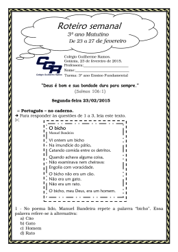 3 ano Matutino / 23 a 27 fevereiro Prof&ordf;Juliana