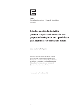 Estudo e an&aacute;lise da sinal&eacute;tica presente em placas de nomes de rua