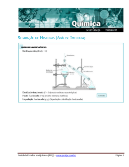 Separação de Misturas Homogêneas
