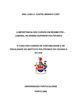 ANA LUISA A. CASTEL-BRANCO CARY A IMPORT&Acirc;NCIA DOS