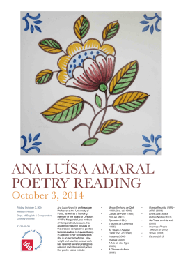 Ana Luísa Amaral Poetry Reading