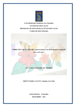 EDUCA&Ccedil;&Atilde;O INFANTIL E CURR&Iacute;CULO - UFPB
