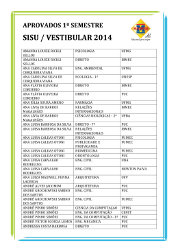 aprovados 1&ordm; semestre sisu / vestibular 2014