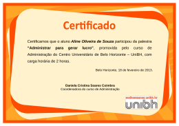 Certificamos que o aluno Aline Oliveira de Souza participou da