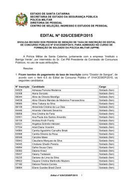 EDITAL N&ordm; 026/CESIEP/2015 - Pol&iacute;cia Militar de Santa Catarina