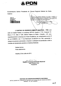 PDN - Tribunal Regional Eleitoral de Santa Catarina