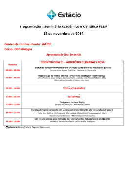 PROGRAMA&Ccedil;&Atilde;O Oral manh&atilde;