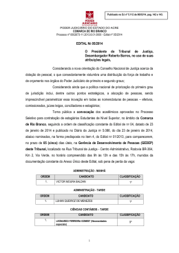 EDITAL No 01 - Tribunal de Justi&ccedil;a do Estado do Acre