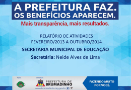 2013 - 2014 - Prefeitura Municipal de Brumadinho