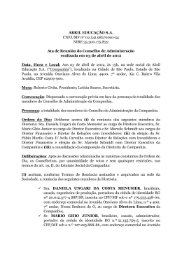 ABRIL EDUCA&Ccedil;&Atilde;O S.A. CNPJ/MF n&ordm; 02.541.982/0001