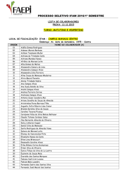 PROCESSO SELETIVO IFAM 2016/1&ordm; SEMESTRE