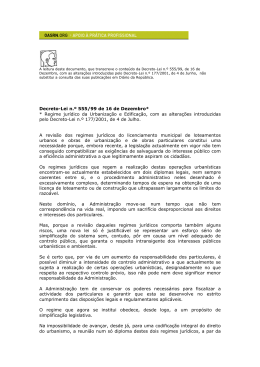 Decreto-Lei n.&ordm; 555/99 de 16 de Dezembro