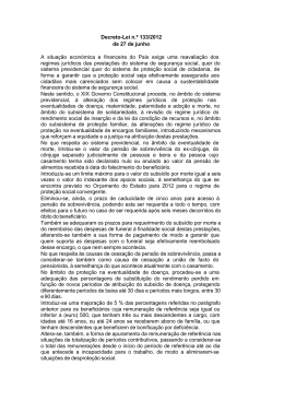 Decreto-Lei n.&ordm; 133/2012 de 27 de junho A situa&ccedil;&atilde;o econ&oacute;mica e