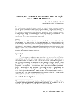 a presen&ccedil;a do tradutor no discurso reportado da edi&ccedil;&atilde;o brasileira