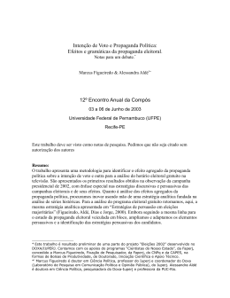 efeitos e gram&aacute;ticas da propaganda eleitoral