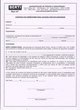 B E ADMINISTRAÇÃO DE IMÓVEIS E