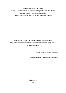 Gest&atilde;o do acesso ao conhecimento externo em administradoras de