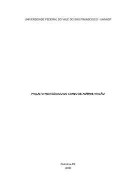 Projeto Pedagogico do Curso de Administracao