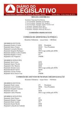 DI&Aacute;RIO DO LEGISLATIVO - 14/03/2013
