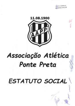 Estatuto Social - Associa&ccedil;&atilde;o Atl&eacute;tica Ponte Preta