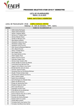 PROCESSO SELETIVO IFAM 2016/1&ordm; SEMESTRE