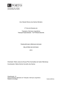 Ana Cl&aacute;udia Ramos dos Santos Monteiro 2&ordm; Ciclo de Estudos em