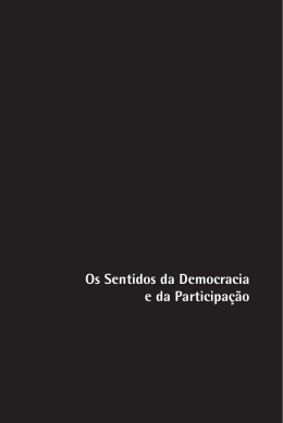 Os Sentidos da Democracia e da Participação