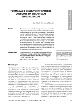 forma&ccedil;&atilde;o e desenvolvimento de cole&ccedil;&otilde;es em bibliotecas