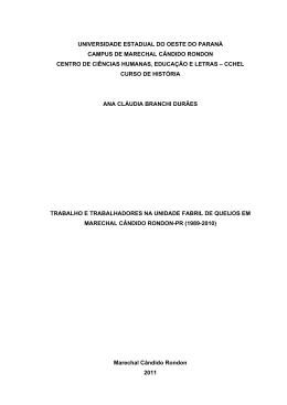 Ana Cl&aacute;udia Branchi Dur&atilde;es. Trabalho e trabalhadores