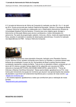 V Jornada de Astronomia de Vit&oacute;ria da Conquista
