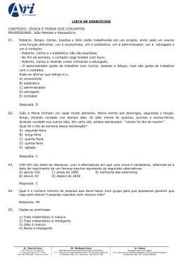 Lista de Exercícios - Lógica e Teoria dos Conjuntos