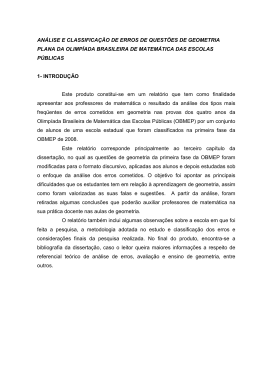 An&aacute;lise e Classifica&ccedil;&atilde;o de Erros de Quest&otilde;es de Geometria Plana