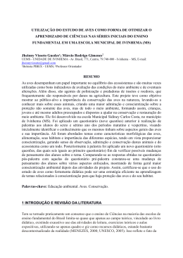 utiliza&ccedil;&atilde;o do estudo de aves como forma de otimizar o